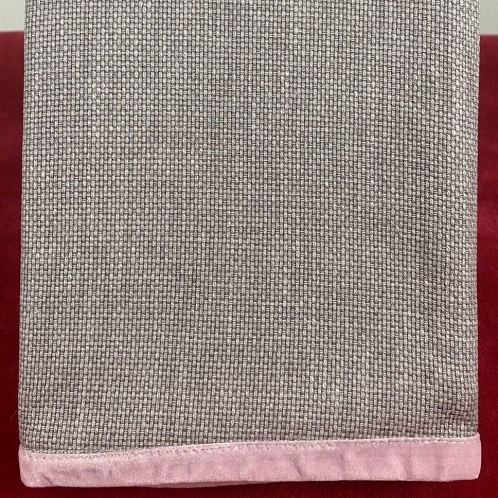 RALPH LAUREN Claudia Velvet Trim Slate/Pink Luxury Euro Sham Linen Cotton